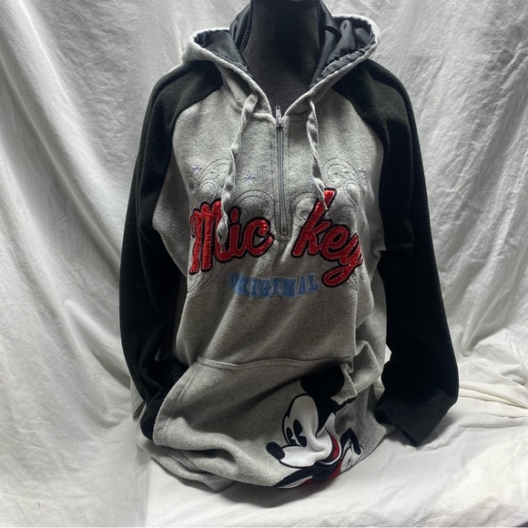Disney | VTG Mickey Mouse half zip hoodie Fleece - Embroidered 2X - Picture 6 of 8